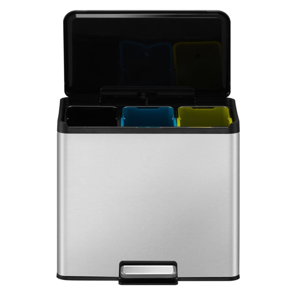 Eko Cubo De Basura De Pedal Essential 2x9 L Plateado Mate_4