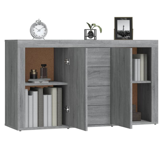 Aparador De Madera Contrachapada Gris Sonoma 120x36x69 Cm / Vetonek_0