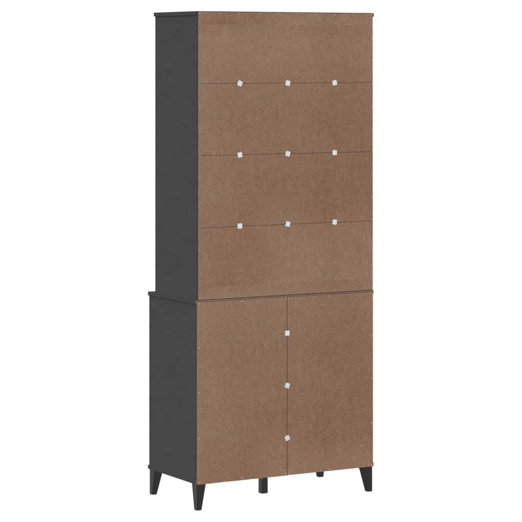 Aparador Alto Viken Madera De Pino Gris Antracita 80x40x190 Cm / Vetonek_1