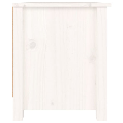 Armario Zapatero De Madera Maciza De Pino Blanco 70x38x45,5 Cm / Vetonek_1