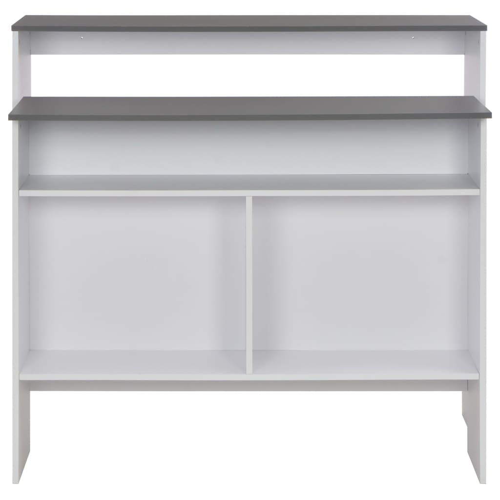 Mesa De Bar Con 2 Tableros Blanco Y Gris 130x40x120 Cm_3