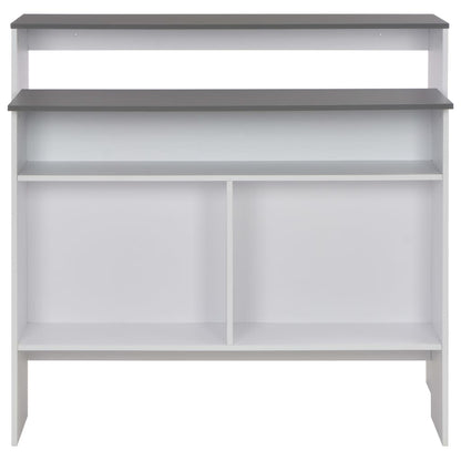 Mesa De Bar Con 2 Tableros Blanco Y Gris 130x40x120 Cm_3