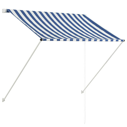 Toldo Retráctil 150x150 Cm Azul Y Blanco_0