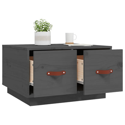 Mesa De Centro De Madera Maciza De Pino Gris 60x53x35 Cm_3