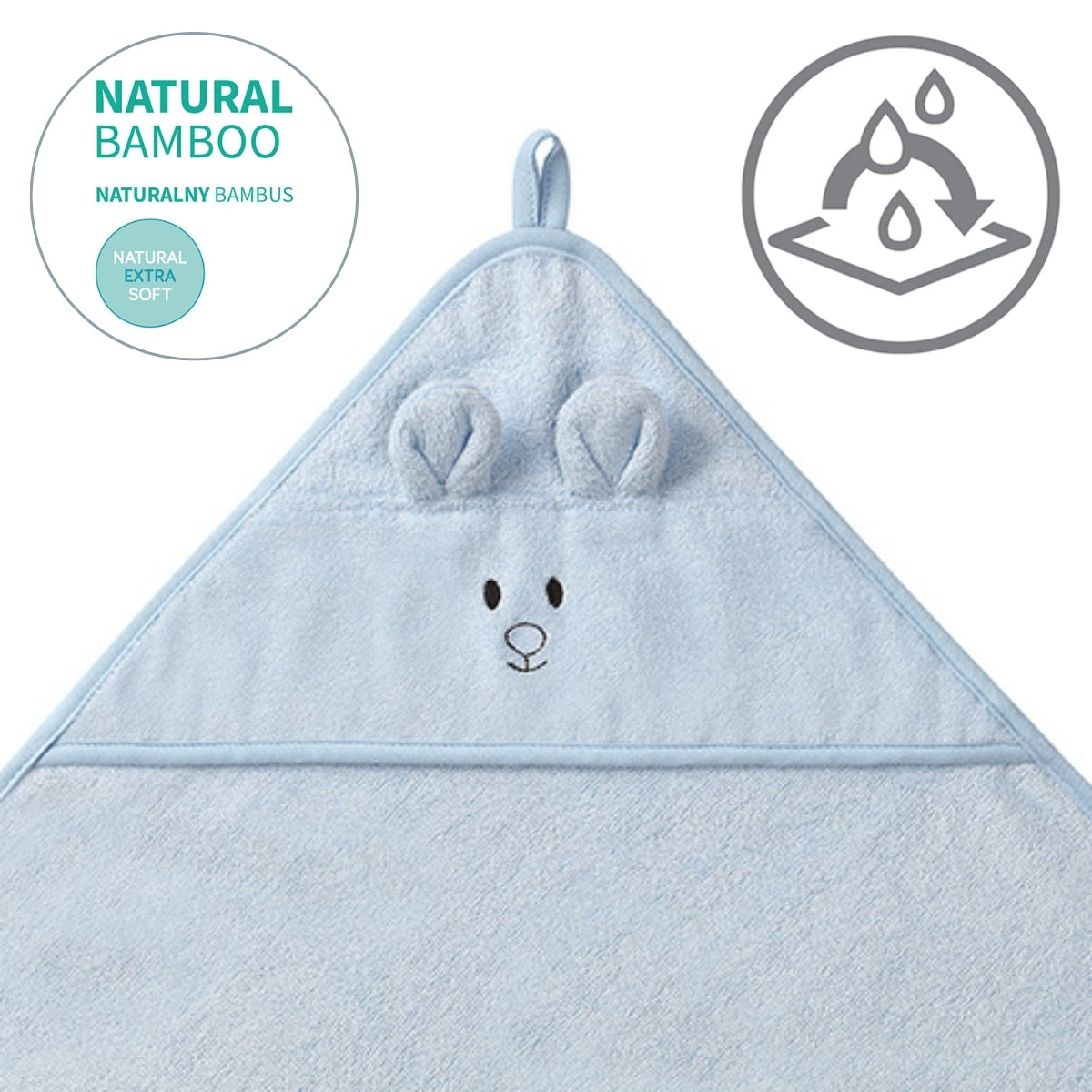 Capa De Baño Bamboo Xl Para Bebés Conejito Azul