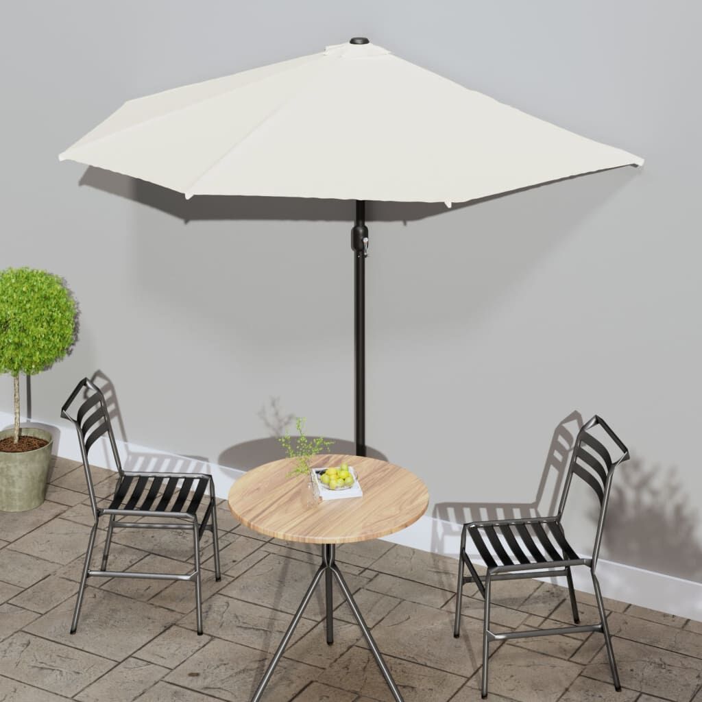 Vidaxl Sombrilla De Balcón Semicircular Palo Aluminio Arena 270x144cm_1