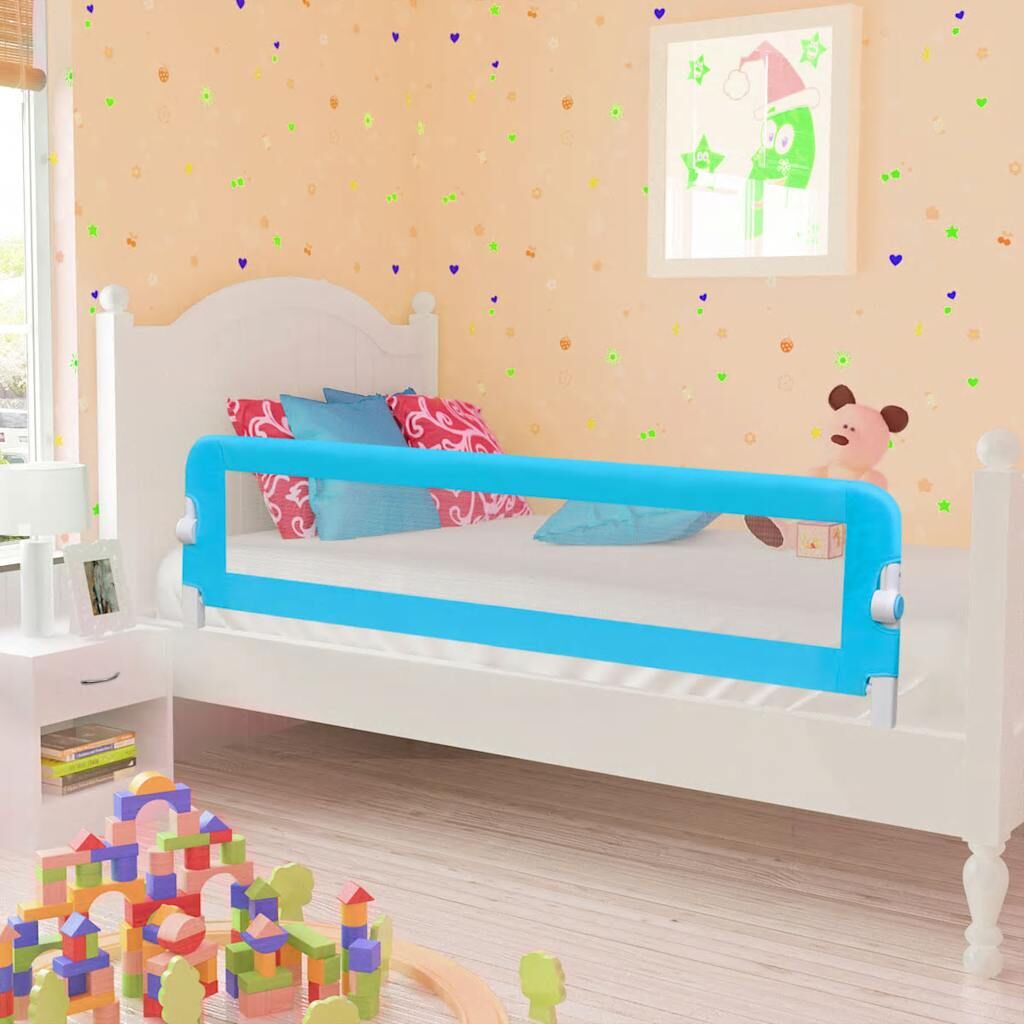 Vidaxl Barandilla De Seguridad Cama De Niño 2 Uds Azul 150x42 Cm_1