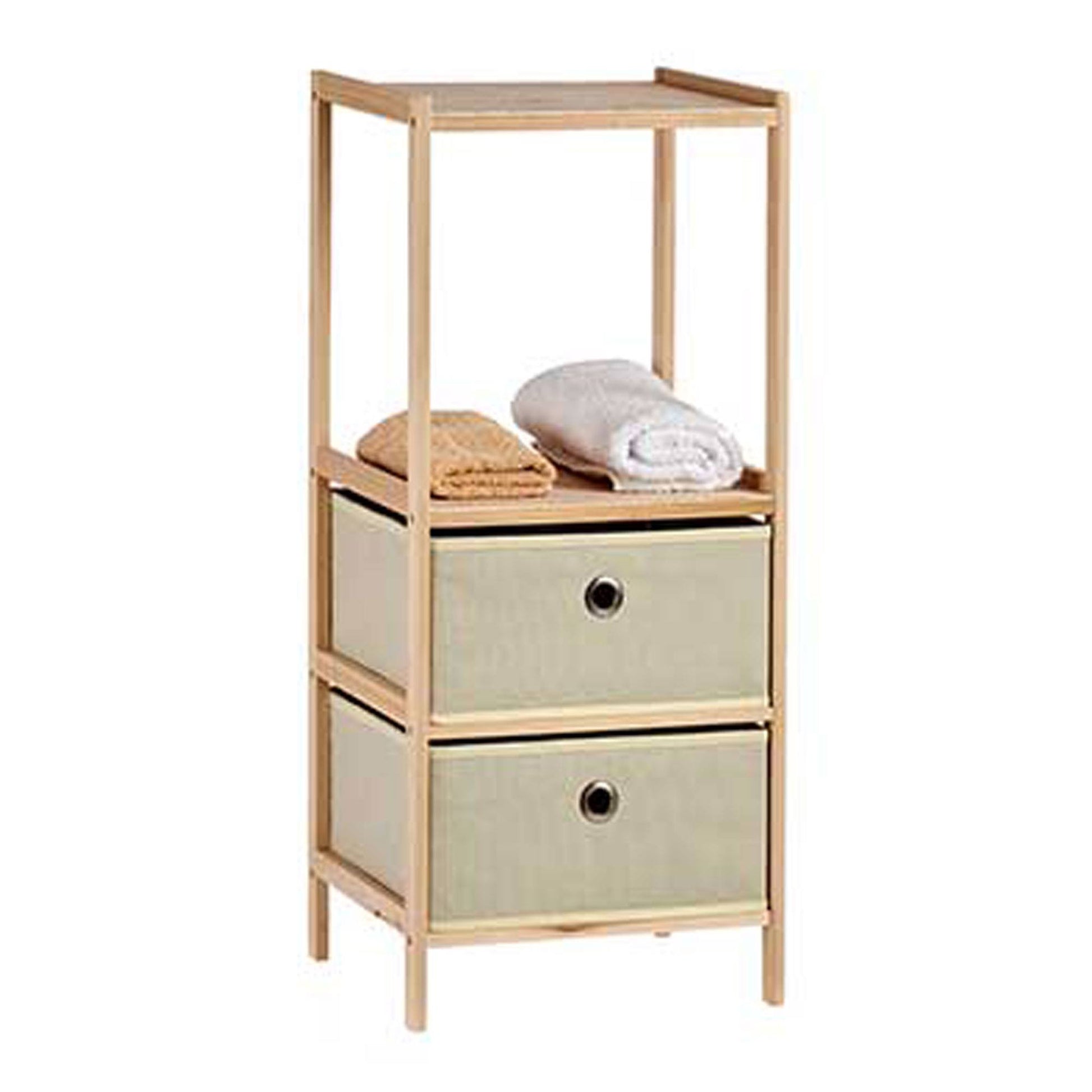 Estantería 2 Baldas + 2 Cajones Natural - Colección Kipit_3