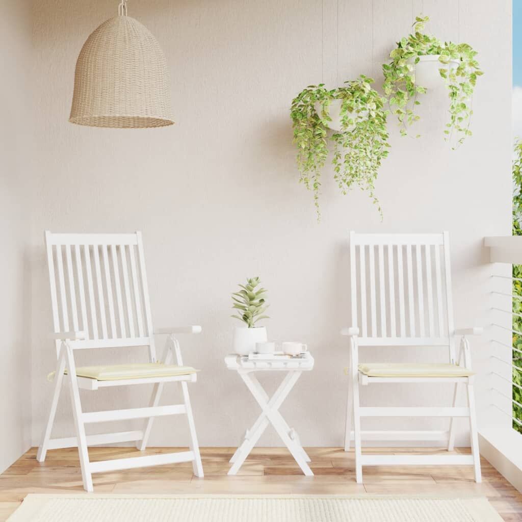 Vidaxl Cojines De Silla De Jardín 2 Uds Tela Oxford Crema 50x50x3 Cm_1