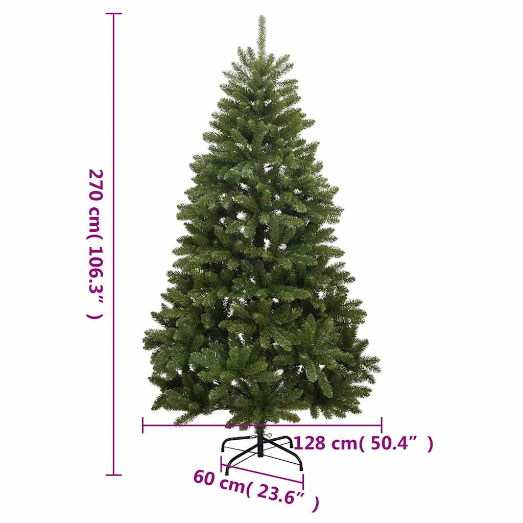 Vidaxl Árbol De Navidad Artificial Con Bisagras 300 Led Y Bolas 270 Cm_2