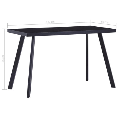 Mesa De Comedor De Vidrio Templado Negro 120x60x75 Cm_3
