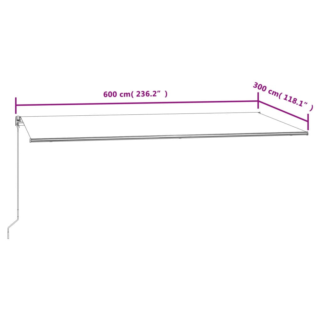 Vidaxl Toldo Automático Retráctil Amarillo Y Blanco 600x300 Cm_2
