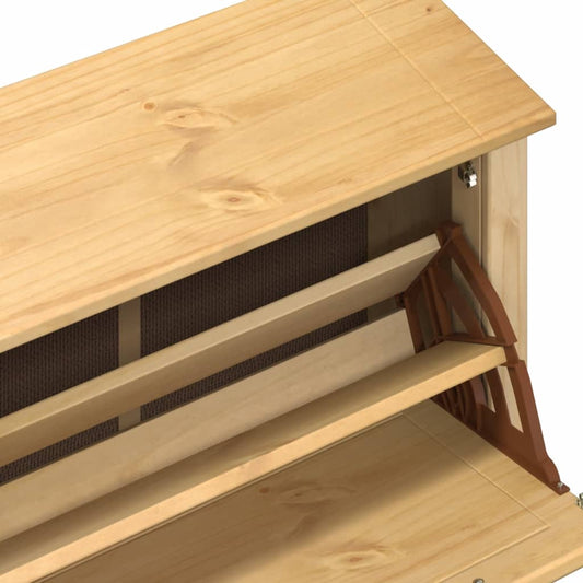 Mueble Zapatero Corona Madera Maciza De Pino 99x32x163,5 Cm / Vetonek_0