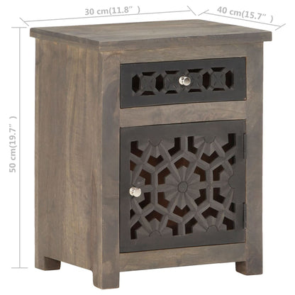 Mesita De Noche De Madera Maciza De Mango 40x30x50 Cm_4