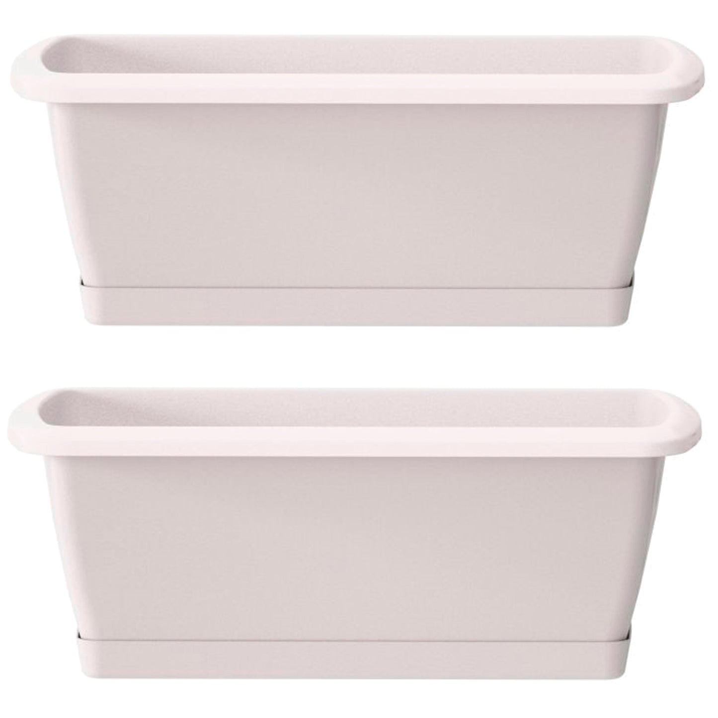 2x Jardinera Respana Con Soporte De Plastico En Color Blanco 78,6 (largo) X 18,4 (ancho) X 14,5 (alto) Cm