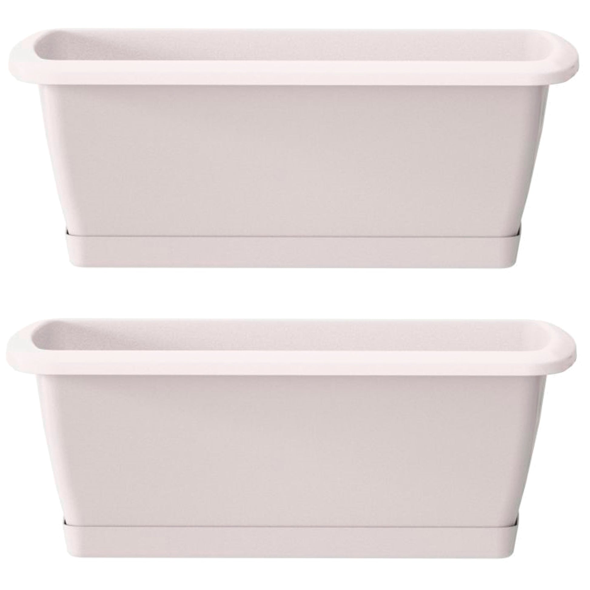 2x Jardinera Respana Con Soporte De Plastico En Color Blanco 78,6 (largo) X 18,4 (ancho) X 14,5 (alto) Cm