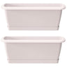 2x Jardinera Respana Con Soporte De Plastico En Color Blanco 78,6 (largo) X 18,4 (ancho) X 14,5 (alto) Cm