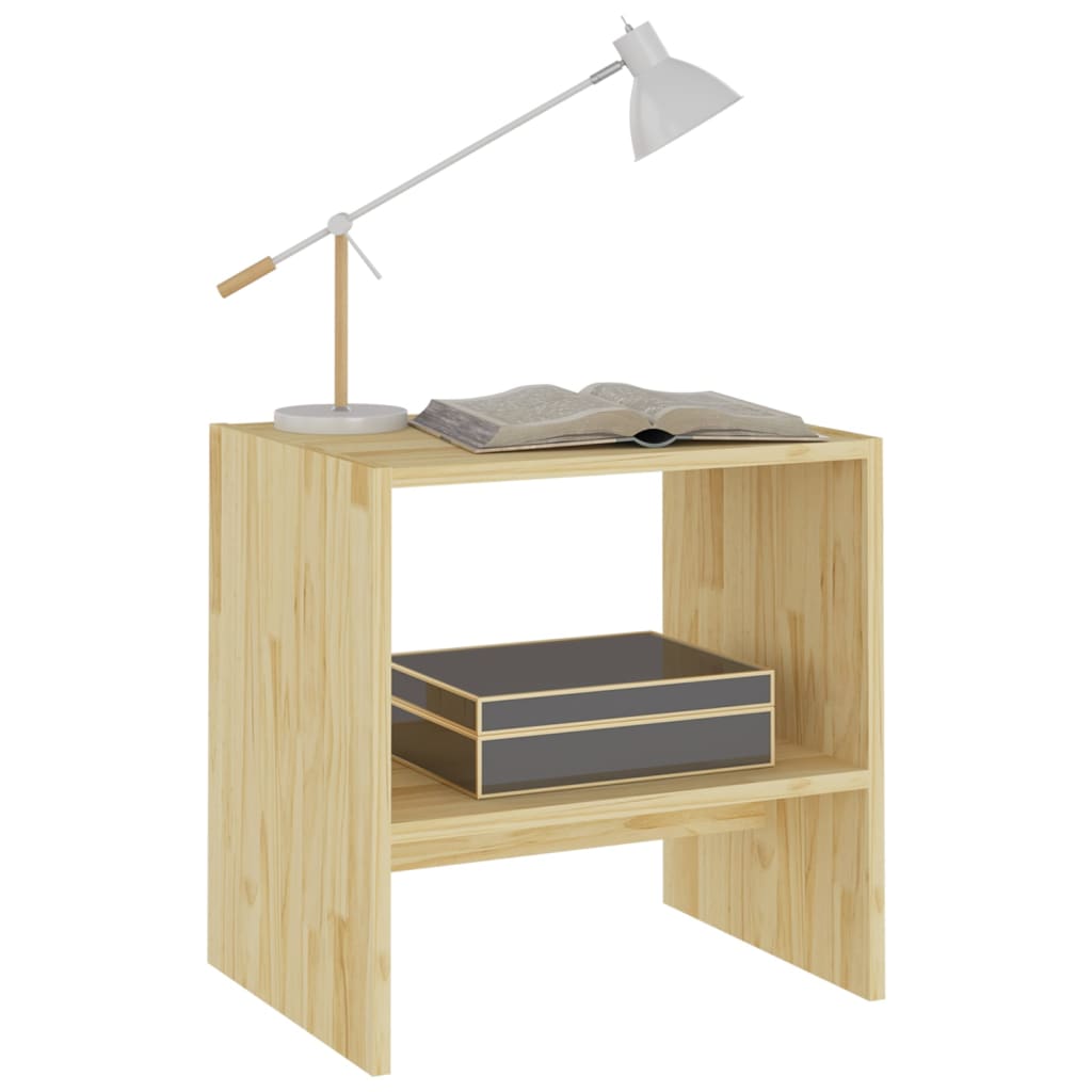Mesita De Noche Madera Maciza De Pino 40x30,5x40 Cm_2