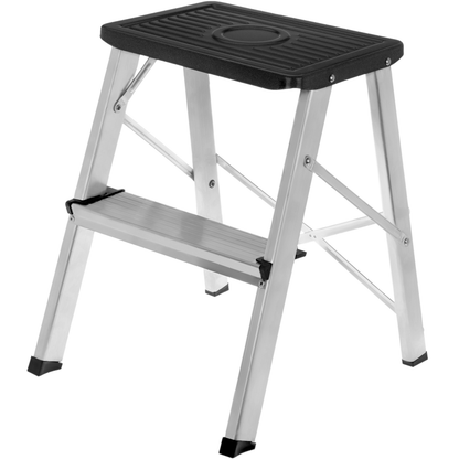 Taburete Ligero De Aluminio Plegable De 2 Peldaños Con Relieve Antideslizante_0
