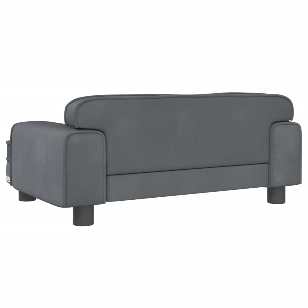 Cama Para Perros De Terciopelo Gris Oscuro 70x45x30 Cm / Vetonek_0