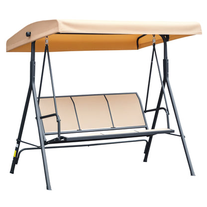 Outsunny Columpio De Jardín Exterior De 3 Plazas Con Toldo Reclinable_0