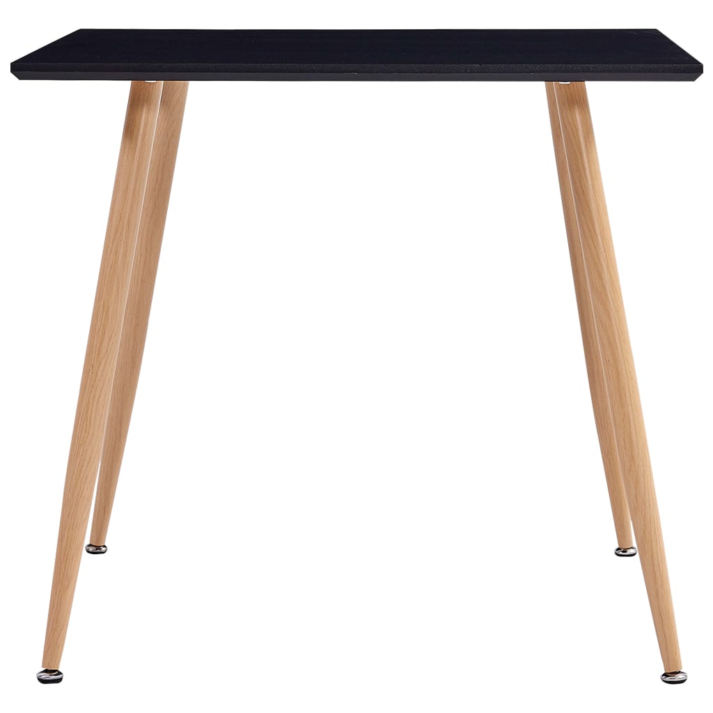 Mesa De Comedor Mdf Negro Y Color Roble 80,5x80,5x73 Cm_0
