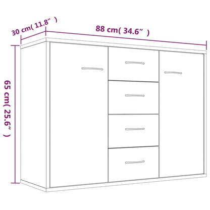 Aparador Madera Contrachapada Roble Marrón 88x30x65 Cm / Vetonek_4