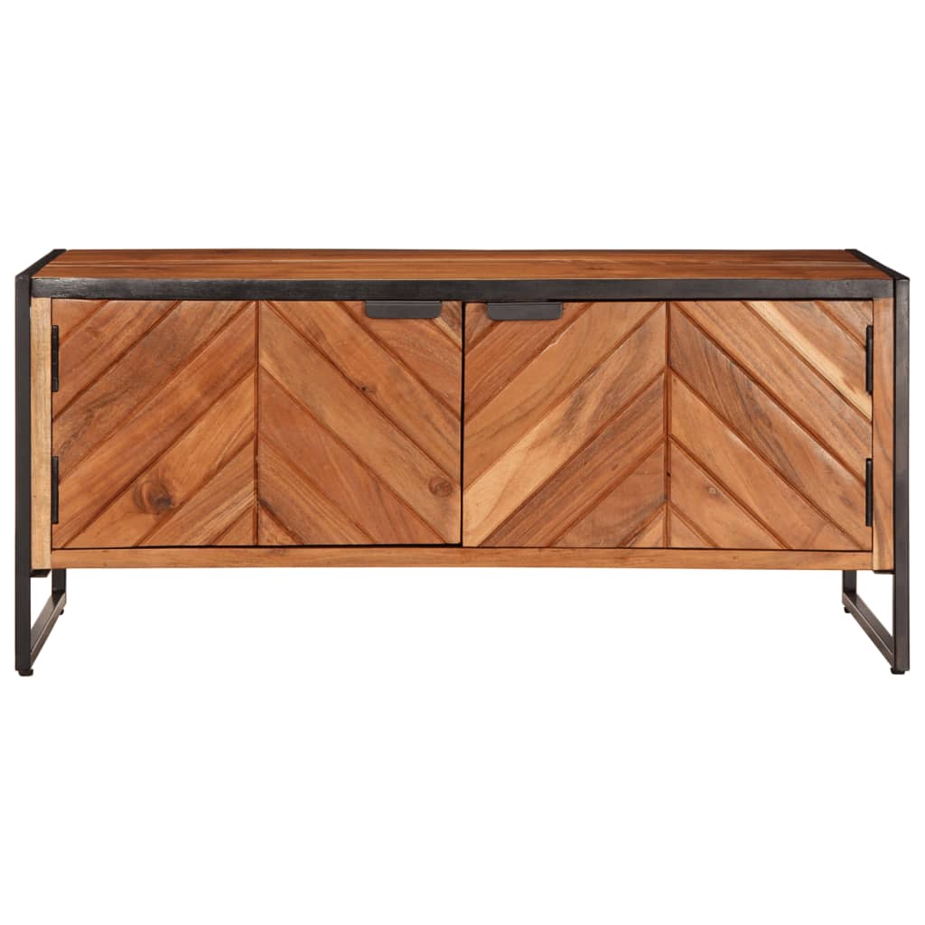 Mesa De Centro Madera Maciza De Acacia 90x55x40 Cm_2