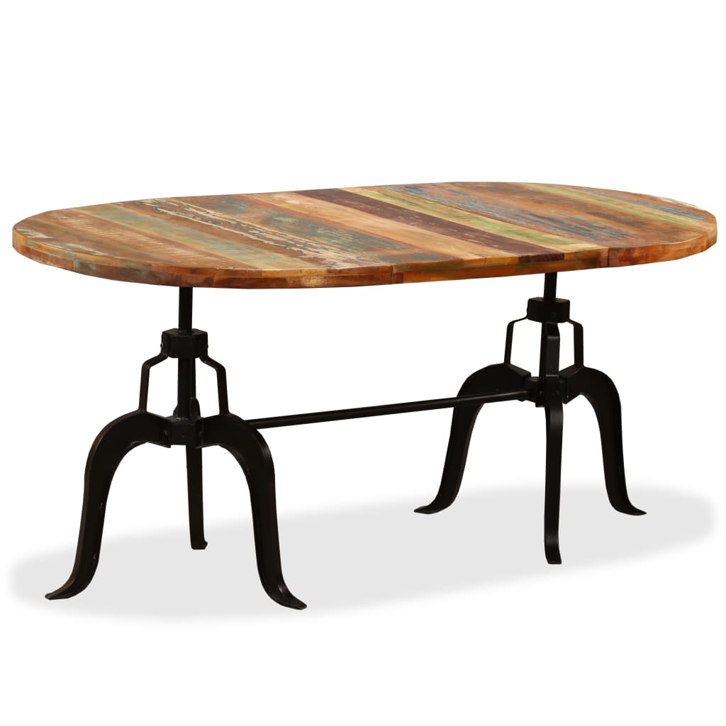 Mesa De Comedor De Madera Maciza Reciclada Y Acero 180 Cm_4