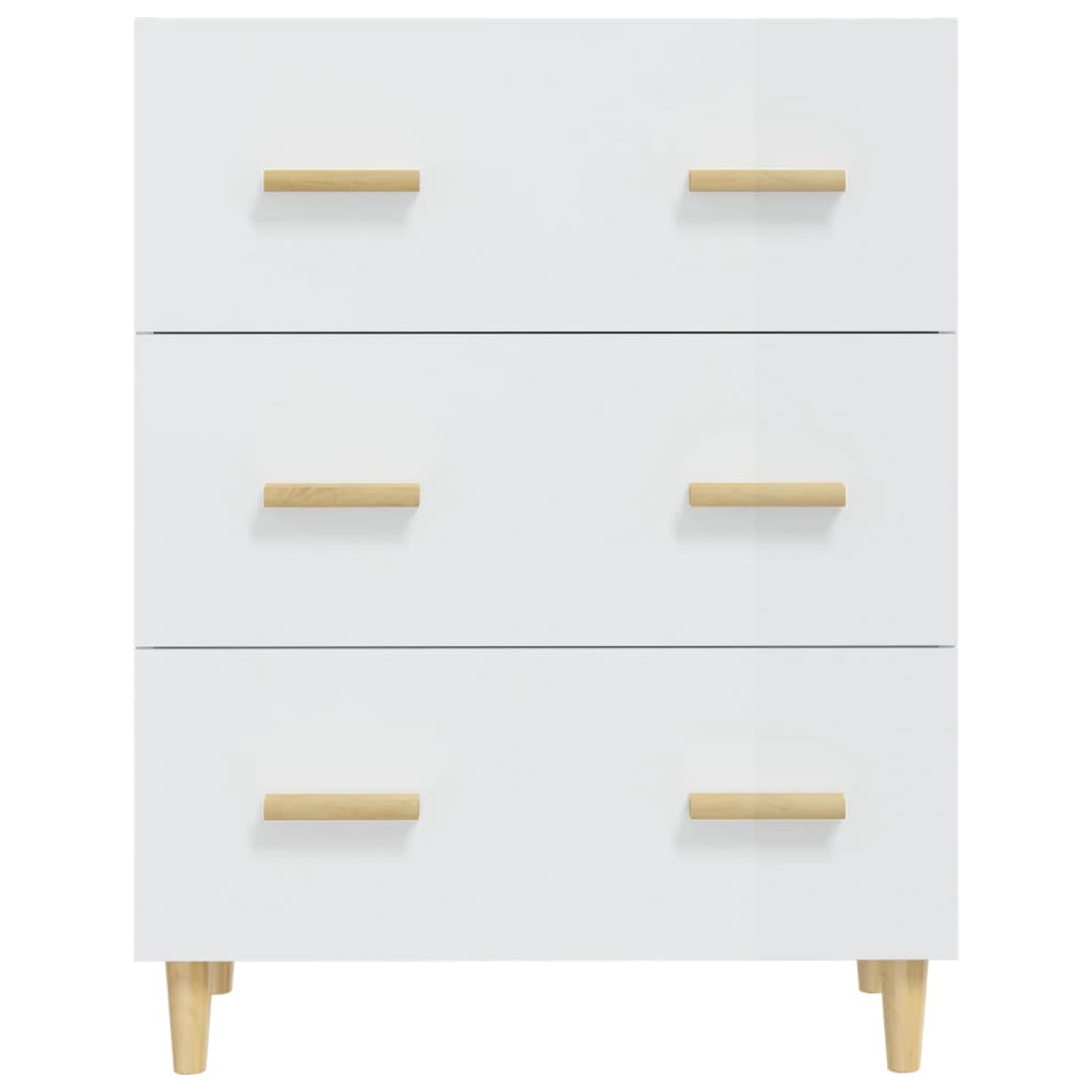 Aparador De Madera Contrachapada Blanco Brillante 70x34x90 Cm / Vetonek_4