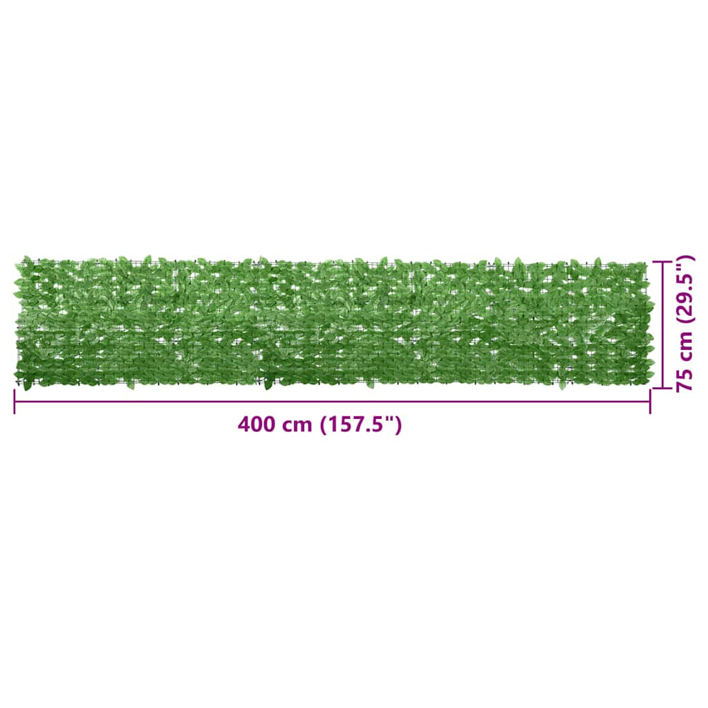 Vidaxl Toldo Para Balcón Con Hojas Verde 400x75cm_2