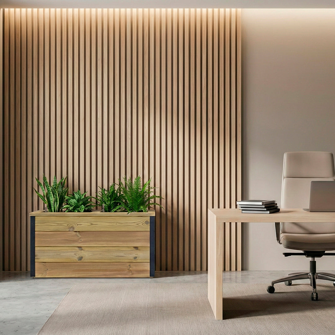 Jardinera De Madera Con Autorriego 75x40x40 Cm Nidum Basic Hortalia_1