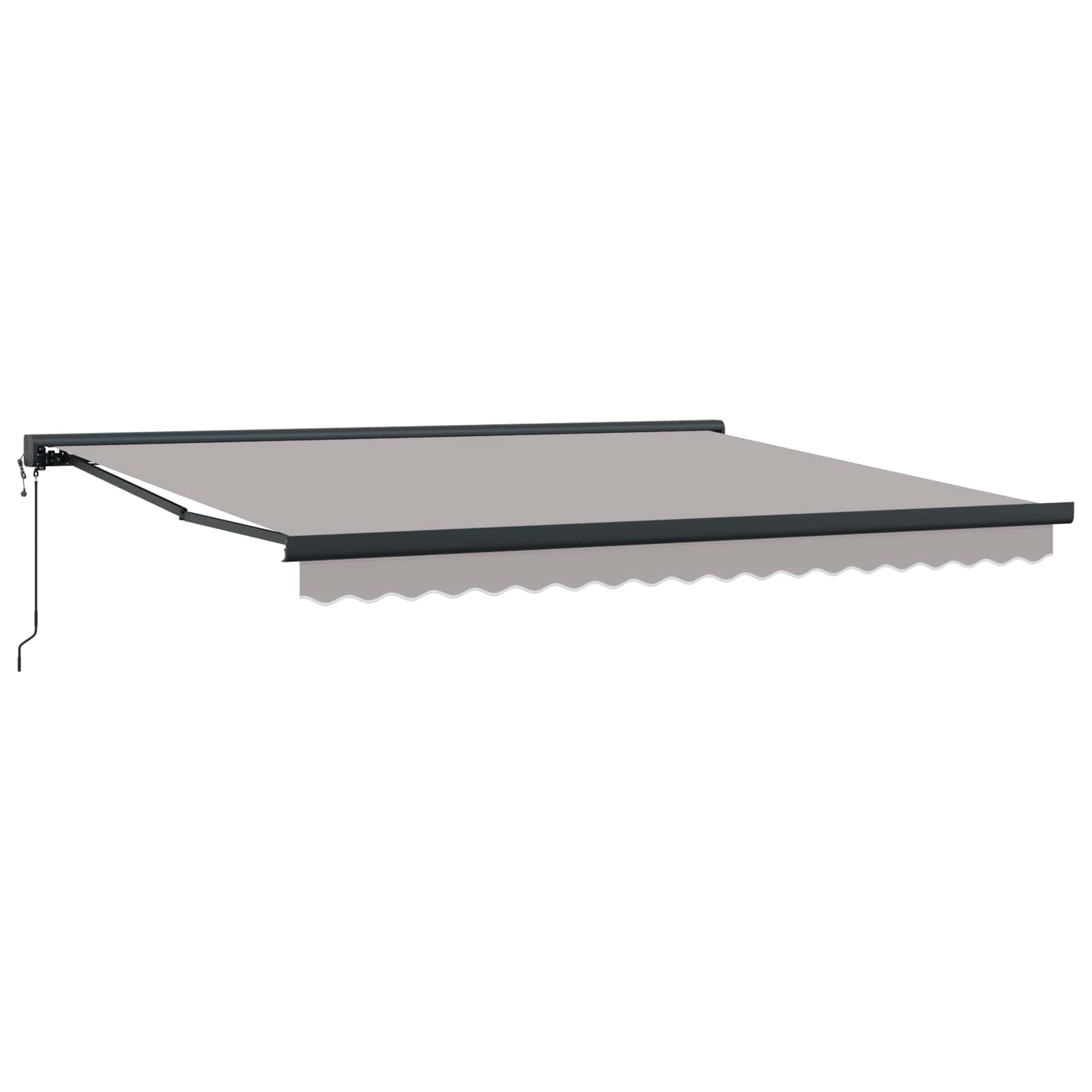 Toldo Retráctil Gris Claro 400 X 300 Cm Tela Y Metal_0