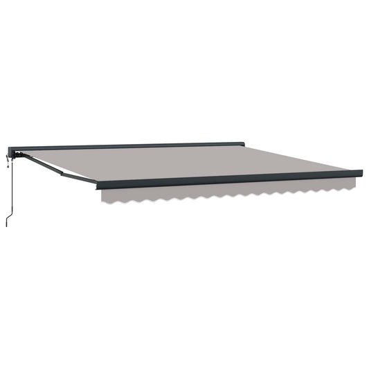 Toldo Retráctil Gris Claro 400 X 300 Cm Tela Y Metal_0