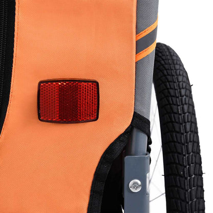 Vidaxl Remolque De Bicicleta Para Mascotas Naranja Y Gris_4