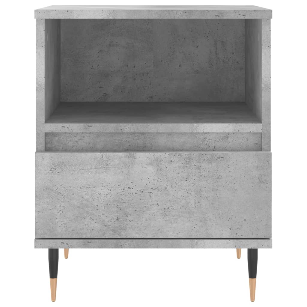 Mesita De Noche Madera De Ingeniería Gris Hormigón 40x35x50 Cm_3