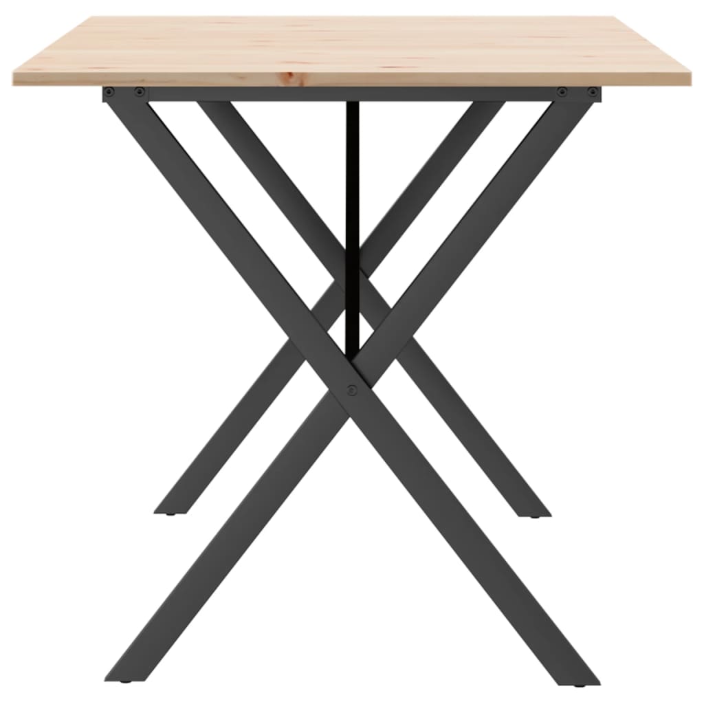 Mesa De Comedor Marco X Madera Maciza Pino Y Acero 160x80x75cm_3