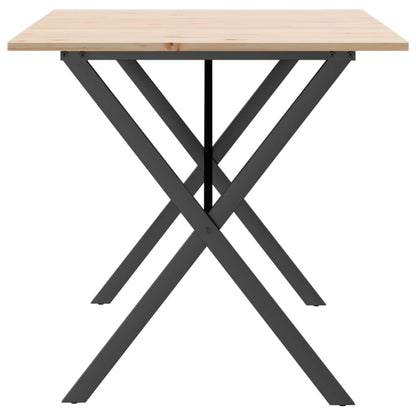 Mesa De Comedor Marco X Madera Maciza Pino Y Acero 140x80x75cm_3