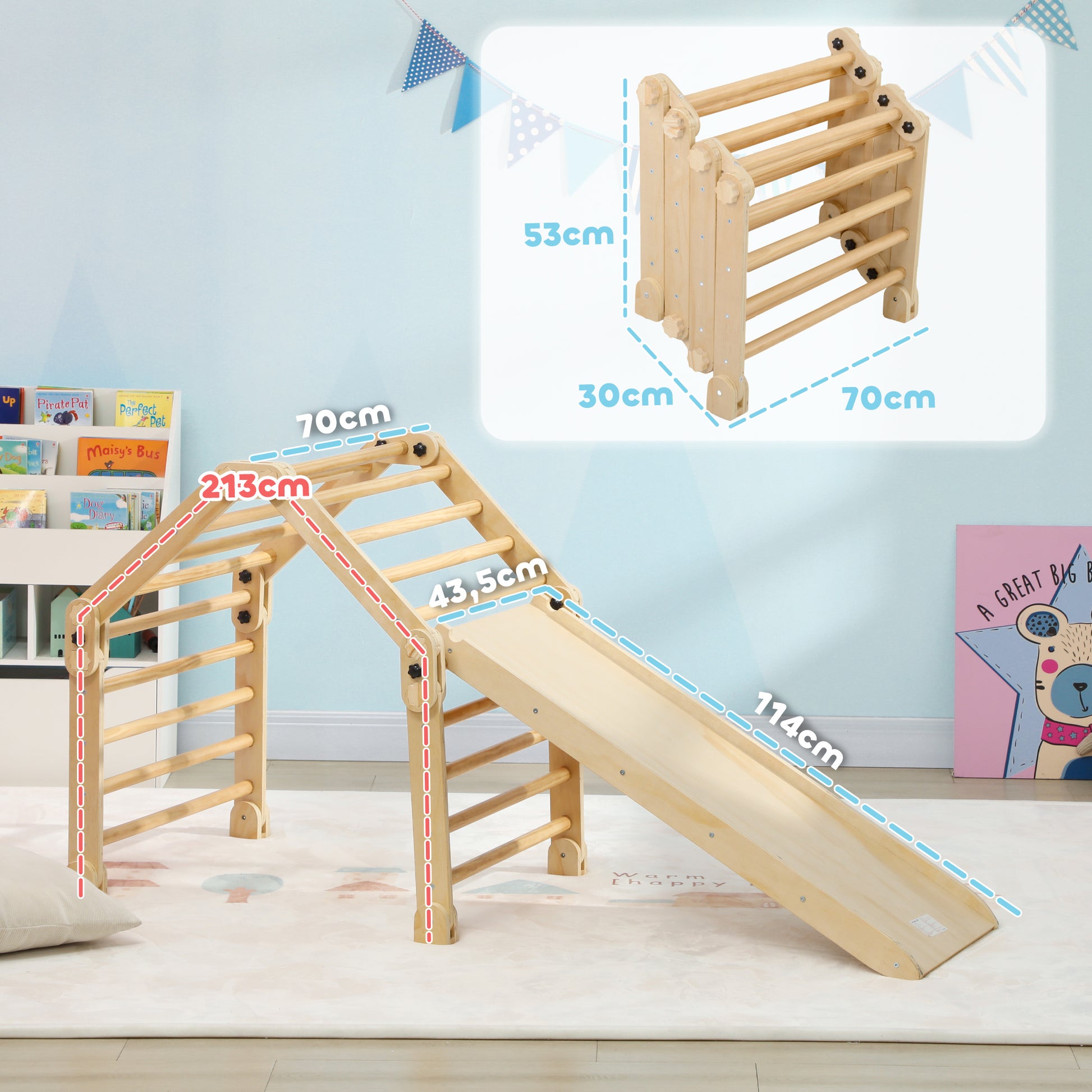 Aiyaplay Escalada Para Niños De 18-48 Meses 3 En 1 175x70x89 Cm Multicolor_2