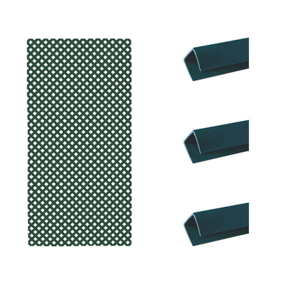 Pack Instalación Celosía Pvc 18 Mm + 3 Perfiles Verde 0.6x1.15 M_0