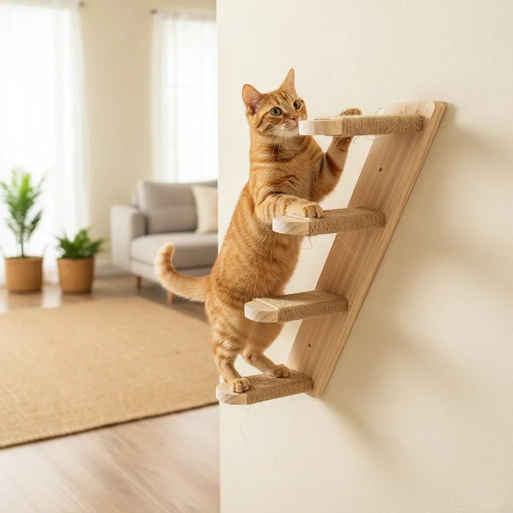 Escaleras De Escalada Para Gatos Salitre Con Rascador De Yute Y Diseño Mural Althea Living 40x40x22cm_4