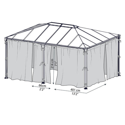 Set Cortinas para gazebo cenador Martinique 5000 + Milano 4300 Canopia by Palram
