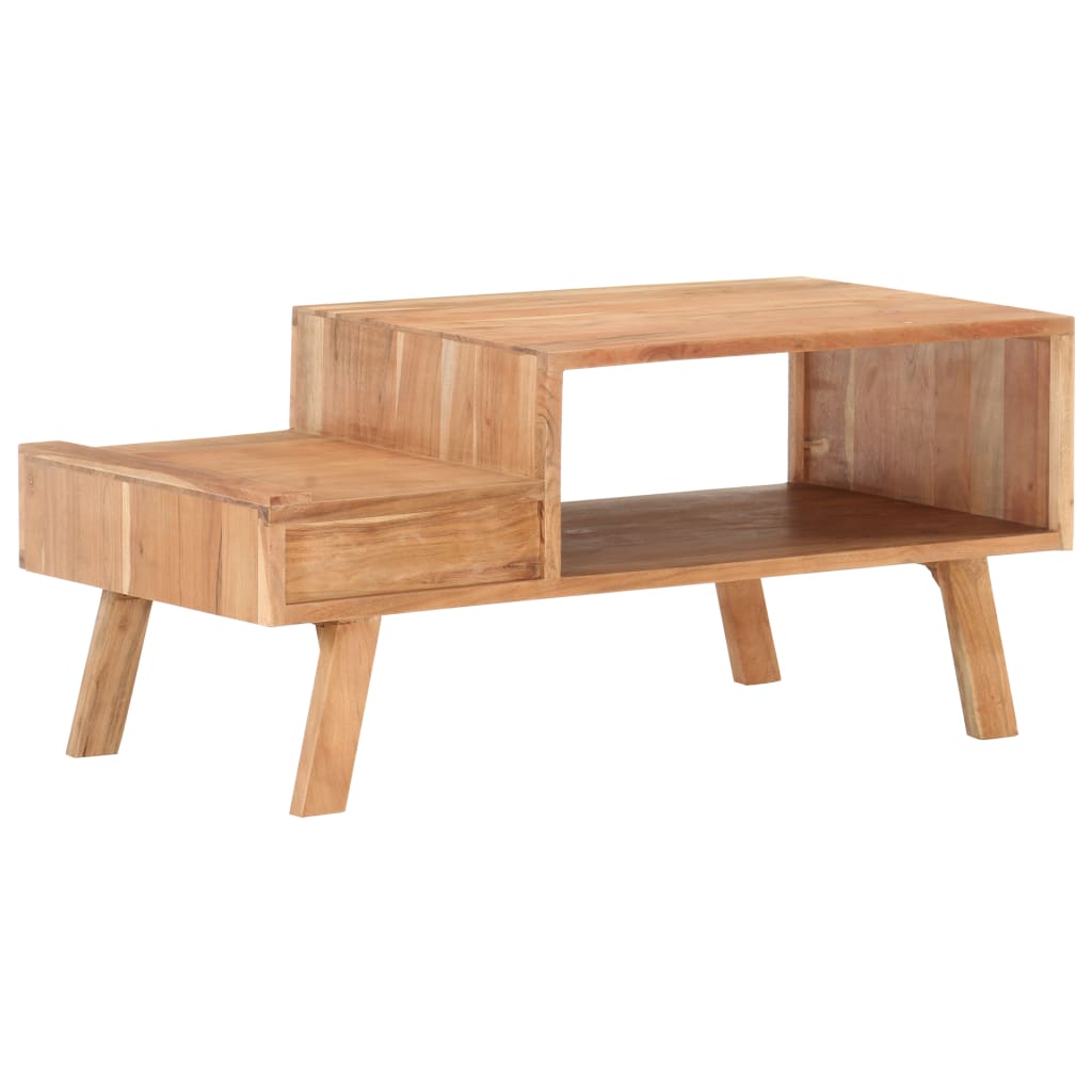 Mesa De Centro De Madera Maciza De Acacia 100x50x45 Cm_1