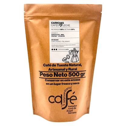Cafe Sin Intermediarios Café Nicaragua Caricias En Grano Para Italiana (moka) 500 G_0