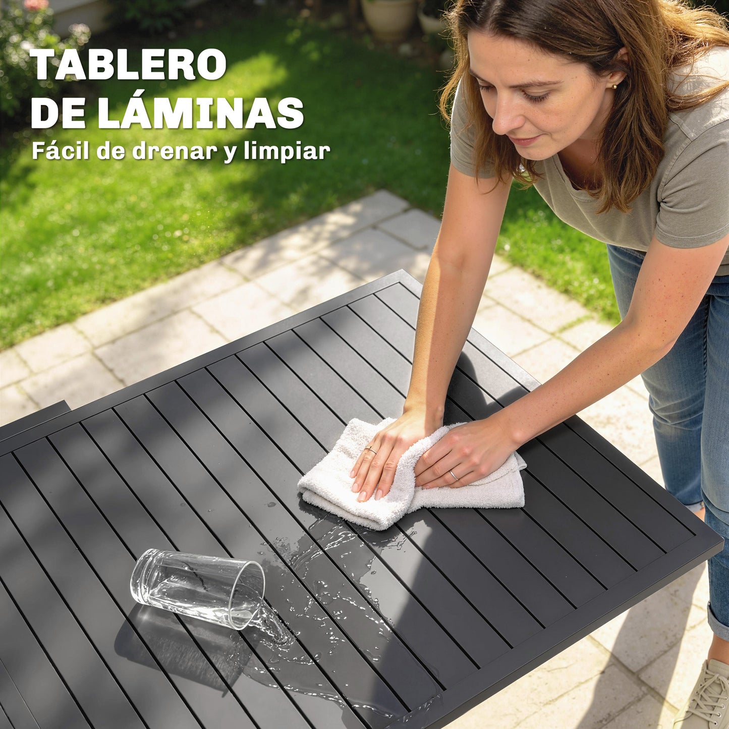 Outsunny Mesa De Jardín Extensible 135/270x90 Cm_5