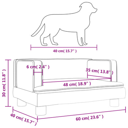Cama Para Perros De Cuero Sintético Gris 60x40x30 Cm / Vetonek_5