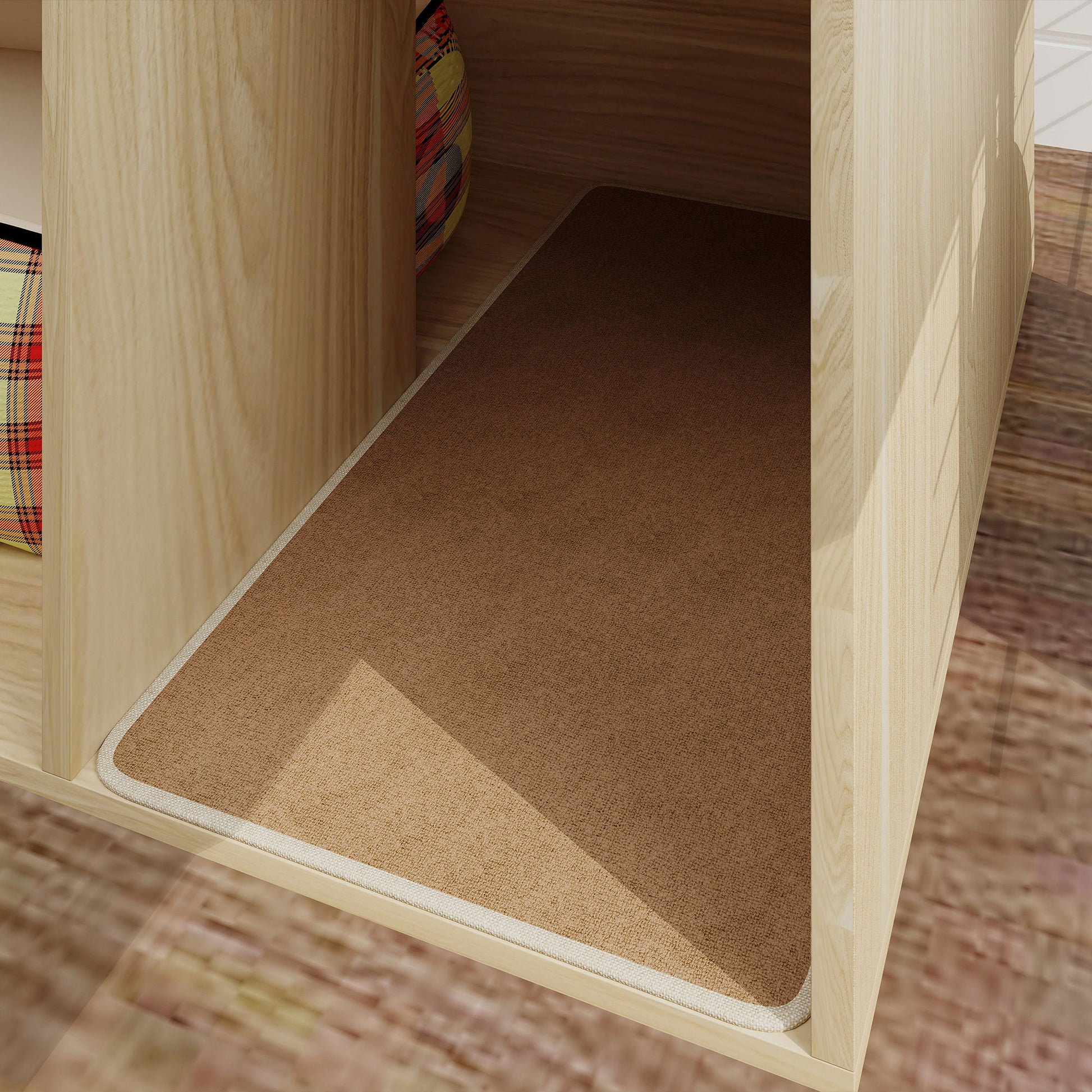 Pawhut Mueble Arenero Para Gatos Con Almohadilla Para Rascar 80x50x50 Cm Roble_3
