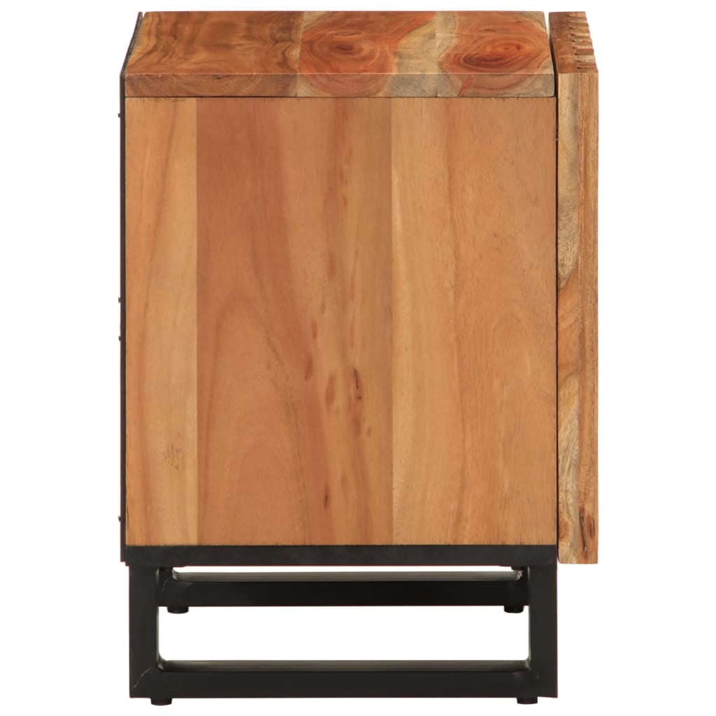 Mesitas De Noche 2 Uds Madera Maciza De Acacia 40x34x46 Cm_3