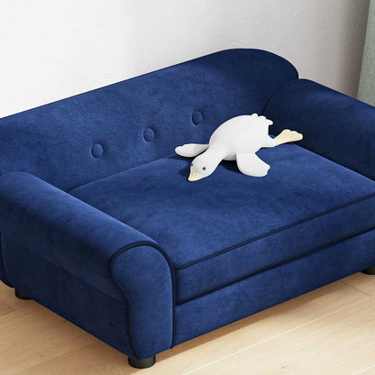 Vidaxl Sofá Para Perros Felpa Azul 72x45x30 Cm_3