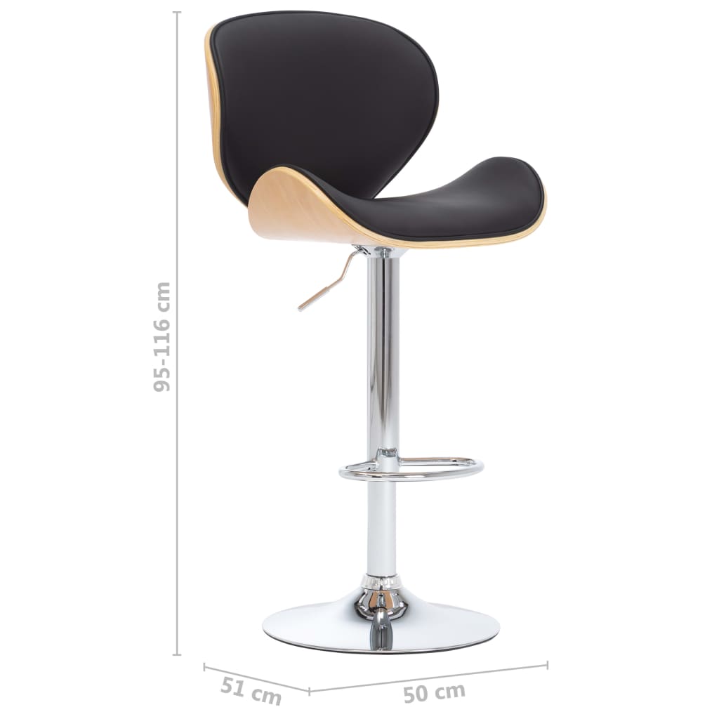 Taburete De Cocina Cuero Sintético Negro_5